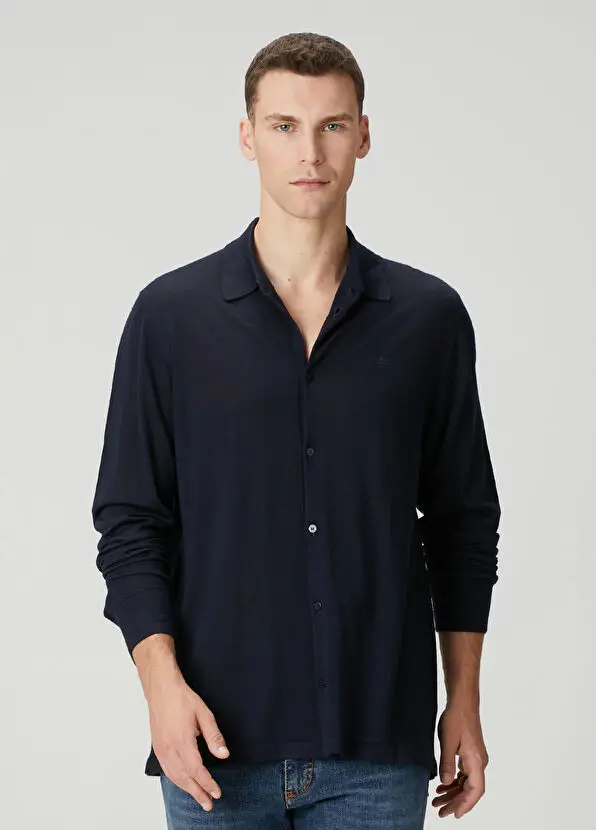 Etro Lacivert Yün Gömlek